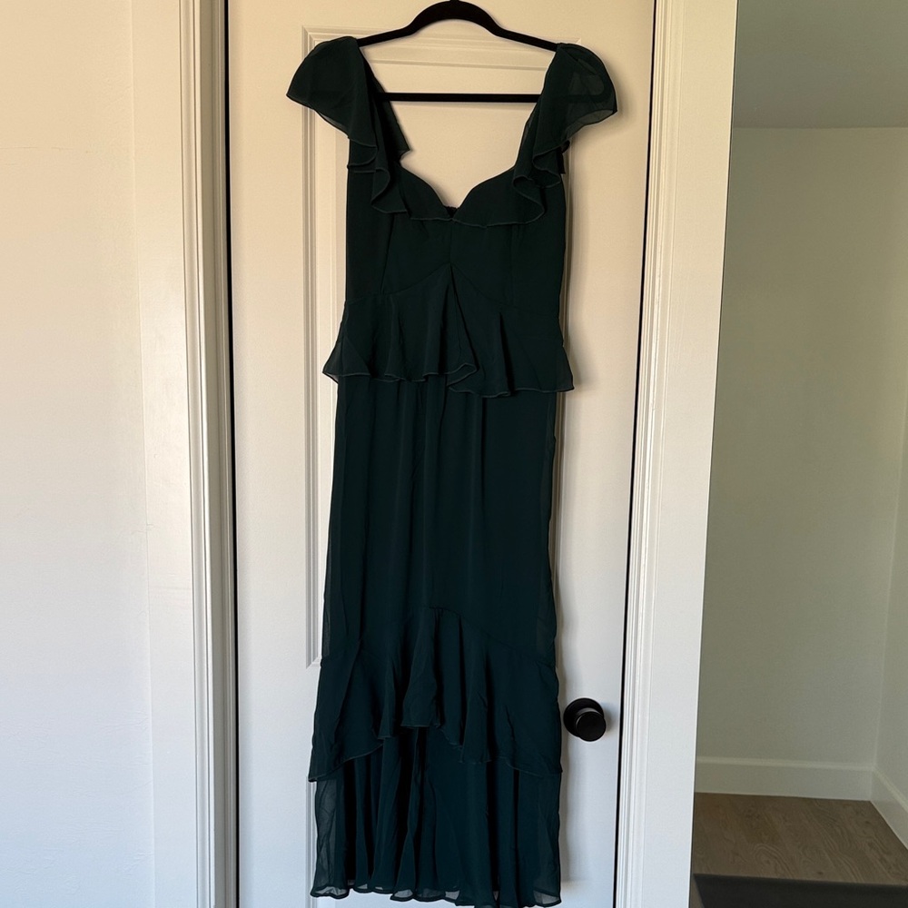 Show Me Your MuMu Dark Green Maxi Dress